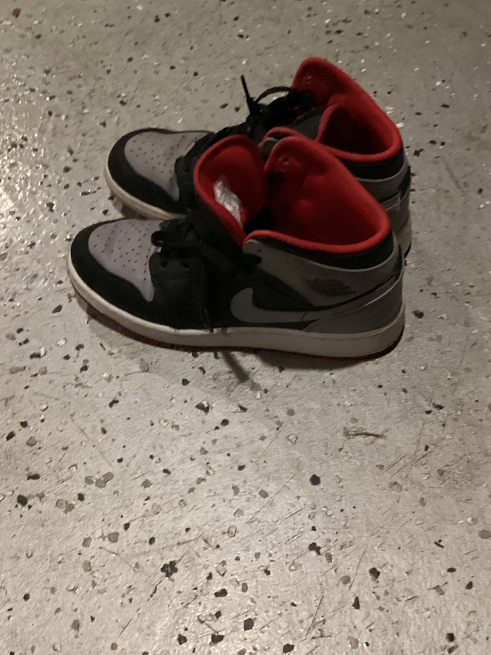 Kids High-Top Athletic Sneakers - Black, Gray & Red